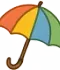 Буква U, пример слова Umbrella, карточка английского алфавита