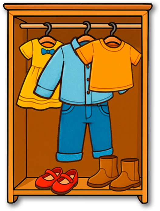 Изучение первых английских слов - предметы одежды